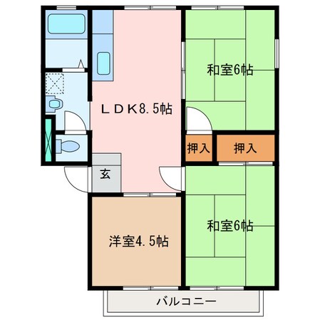 パナハイツなをの物件間取画像